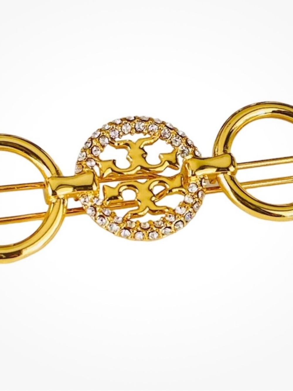 Tory Burch Gold-Tone Crystal Logo - Picture 6 of 12